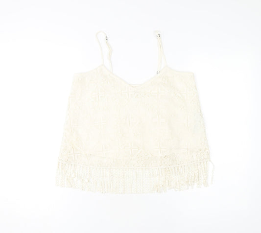 Abercrombie & Fitch Women's Ivory Lace Camisole Tank