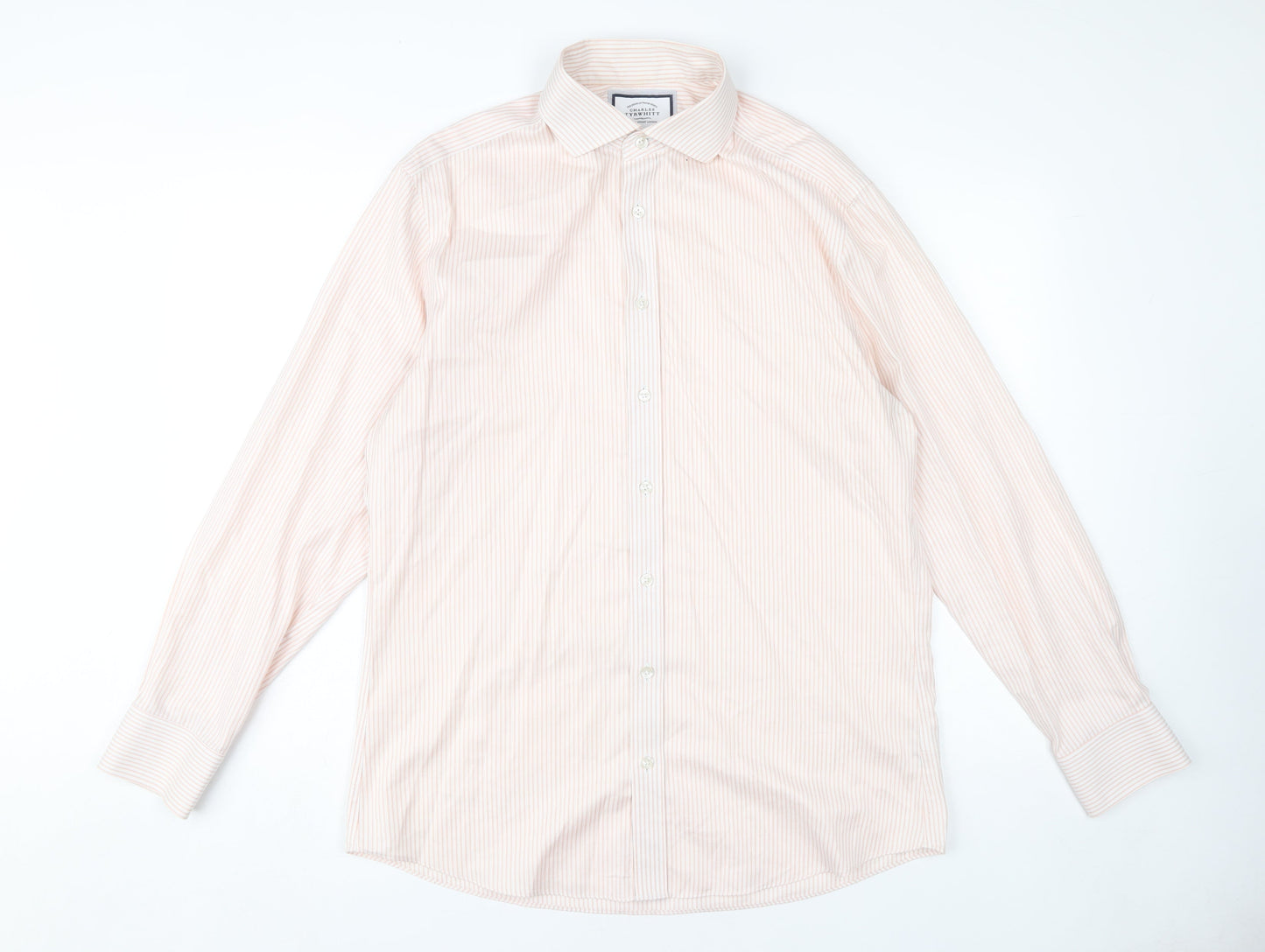 Charles Tyrwhitt Men's Pink Striped Slim Fit Dress Shirt