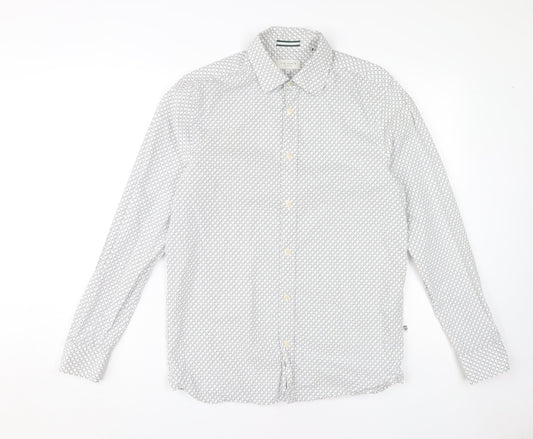 Ted Baker Men's White Geometric Dress Shirt S