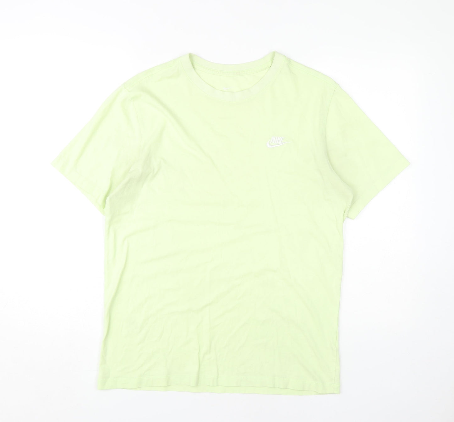 Nike Men's Green Crew Neck T-Shirt, Size M, Solid Style