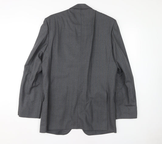 Centaur Men Grey Wool Blazer - Size 40R