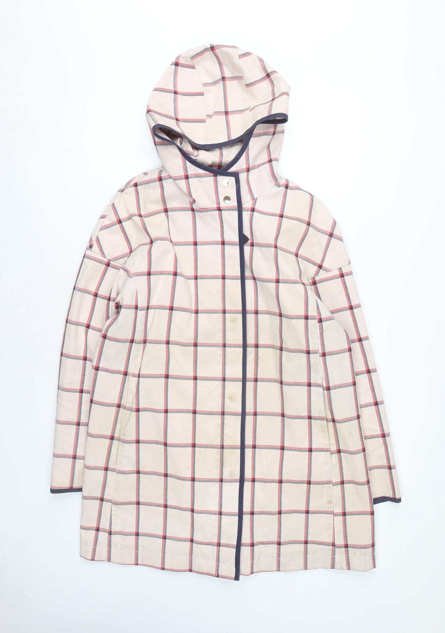 Joules Women's Multicoloured Checked Coat Size 16