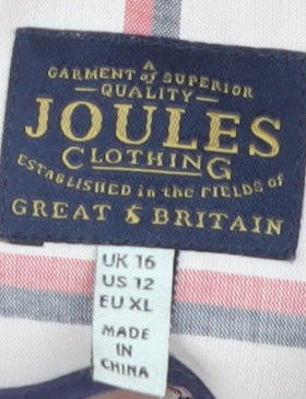 Joules Women's Multicoloured Checked Coat Size 16