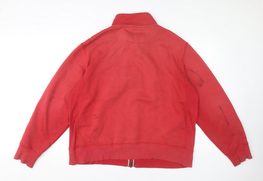 Nike Men's XL Red Full Zip Sweatshirt - High Neck Comfort