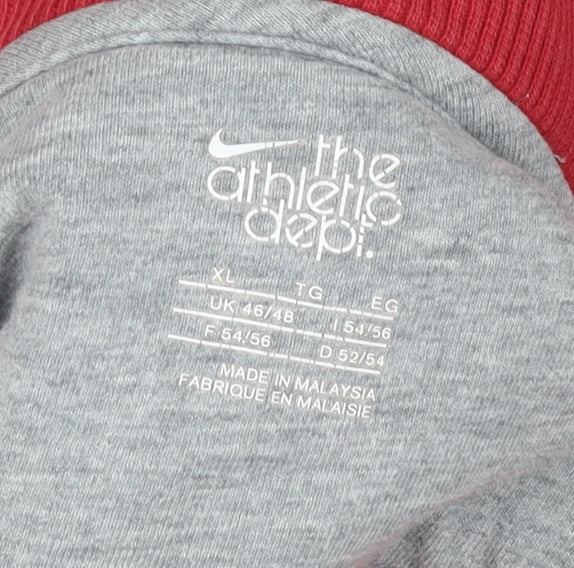 Nike Men's XL Red Full Zip Sweatshirt - High Neck Comfort