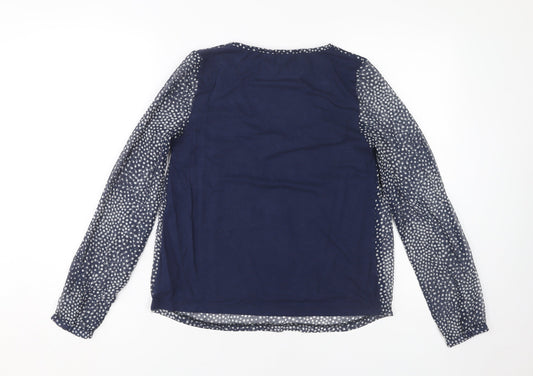 Boden Women's Blue Polka Dot Blouse, UK 6, Tunic Style
