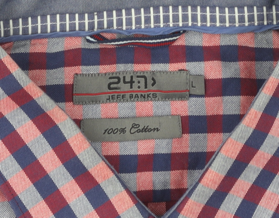 Jeff Banks Men's Multicoloured Check Dress Shirt L