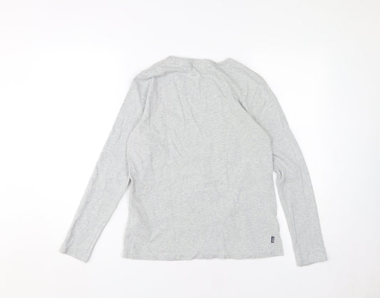 Superdry Women's Grey Cotton Long Sleeve T-Shirt UK 10