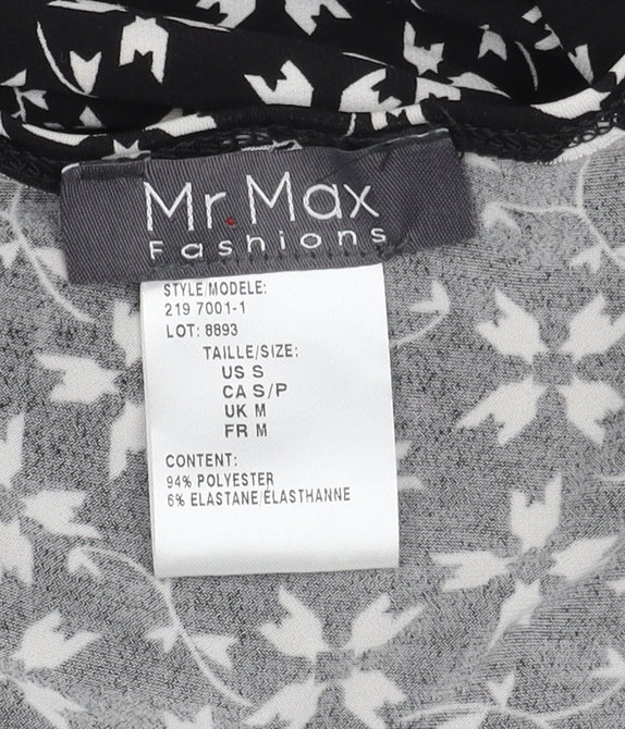 Mr Max Women's Black Floral Jumpsuit M