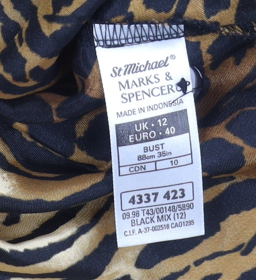 Marks and Spencer Women's Animal Print Button-Up, Size 12