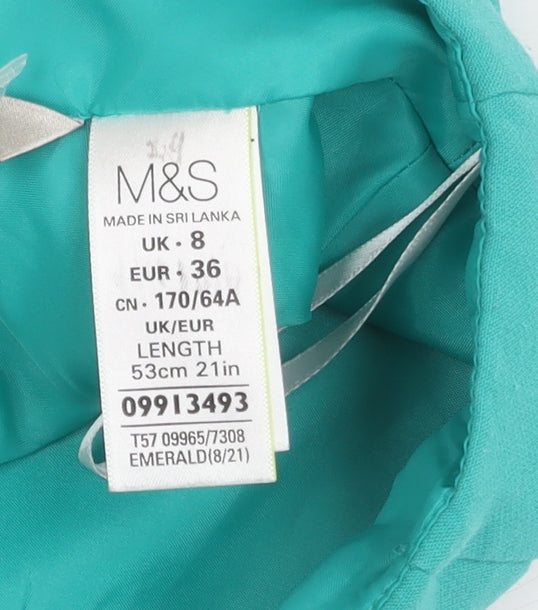 Marks and Spencer Women's Green Pencil Skirt, Size 8