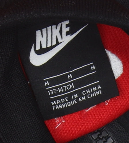 Brand and care label for Nike boys’ red colourblock half zip sweater m