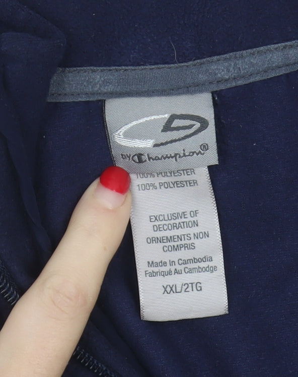 Champion Men's Blue 2XL Fleece Zip Sweatshirt