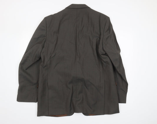 Magee Men's Brown Wool Blazer - Classic Fit, Size 45R