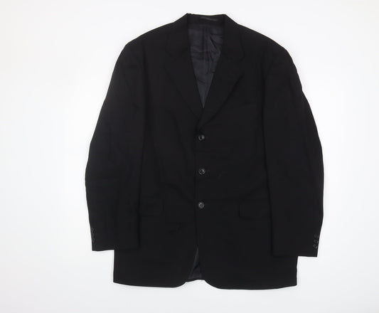 Pierre Cardin Men's Black Blazer 40R Classic Fit
