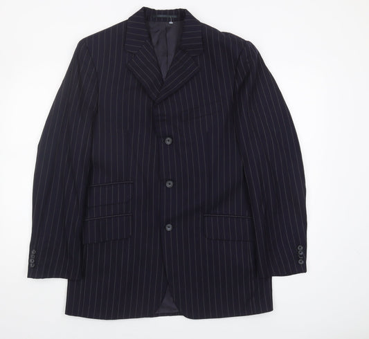 T.M. Lewin Blue Blazer Men’s 39R Classic Striped
