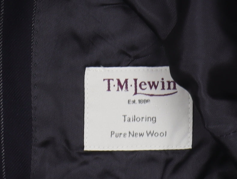 T.M. Lewin Blue Blazer Men’s 39R Classic Striped