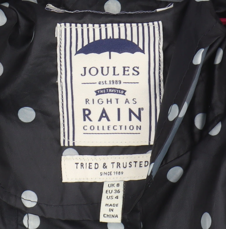 Joules Women's Black Polka Dot Rain Coat Size 8