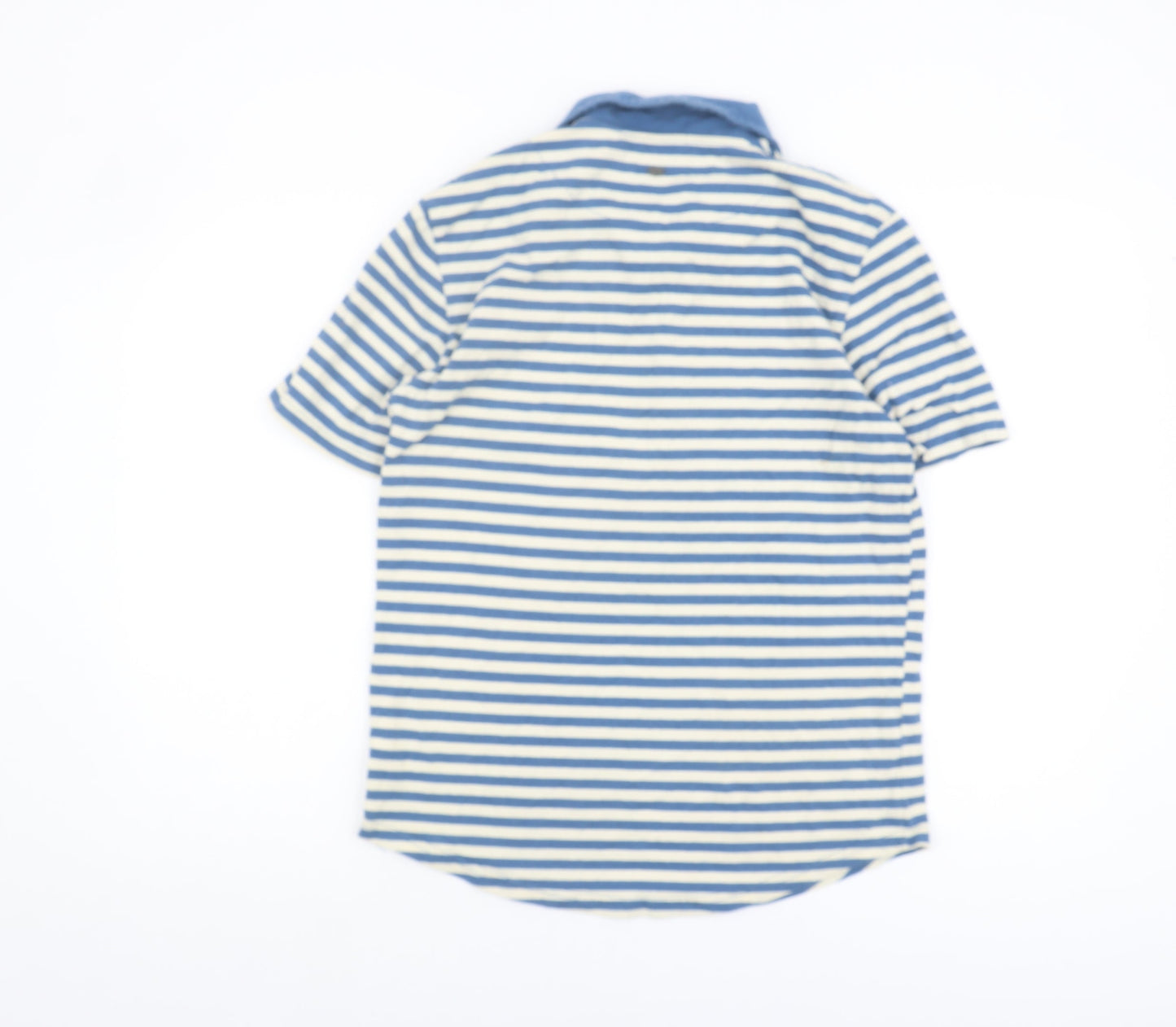 Firetrap Men's Blue Striped Polo Shirt XL