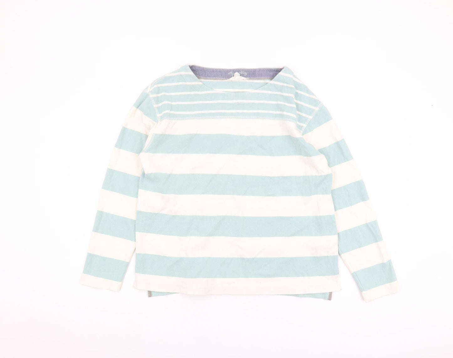 White Stuff Women's Blue Striped Cotton Top UK 12