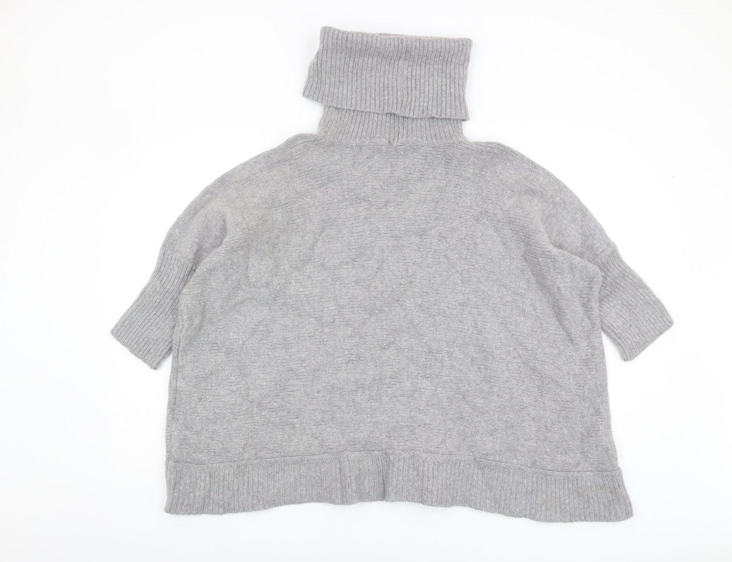 Jaeger Women's Grey Roll Neck Pullover Jumper L