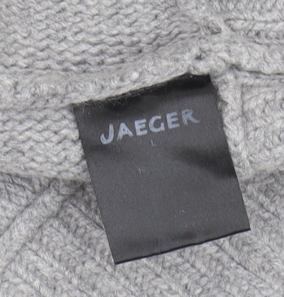 Jaeger Women's Grey Roll Neck Pullover Jumper L