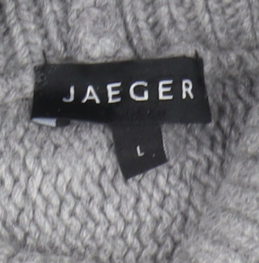 Jaeger Women's Grey Roll Neck Pullover Jumper L
