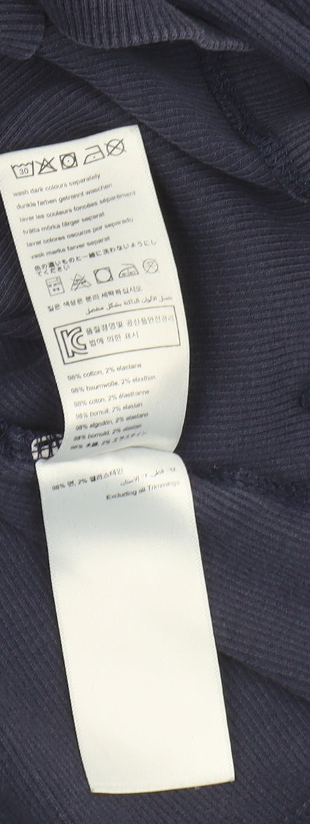 Joules Women's Blue High Neck Jersey T-Shirt Size 10