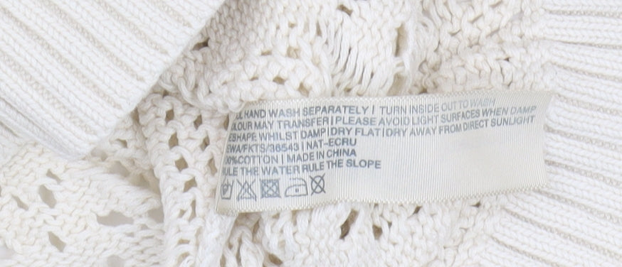 Fat Face Women’s Ivory Open-Knit Jumper, Size 8