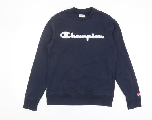 Mens UK S Champion Blue Pullover Sweatshirt