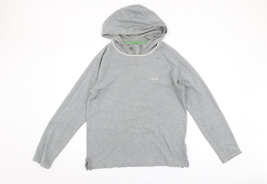 Hugo Boss Men's Grey Pullover Hoodie Size L