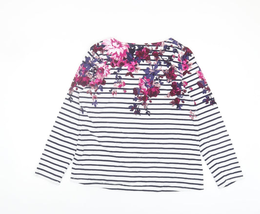 Joules Women's Multicoloured Striped Floral T-Shirt L