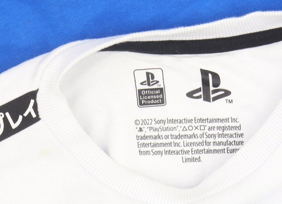 Additional view of PlayStation boys’ blue white pullover sweatshirt, size 11, years