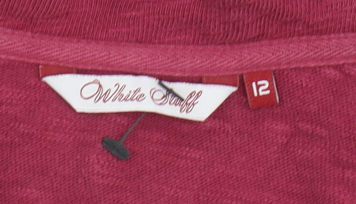 White Stuff Women's Red V-Neck T-Shirt Size 12