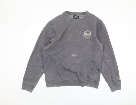 Billabong Men's Grey Logo Pullover Sweatshirt M