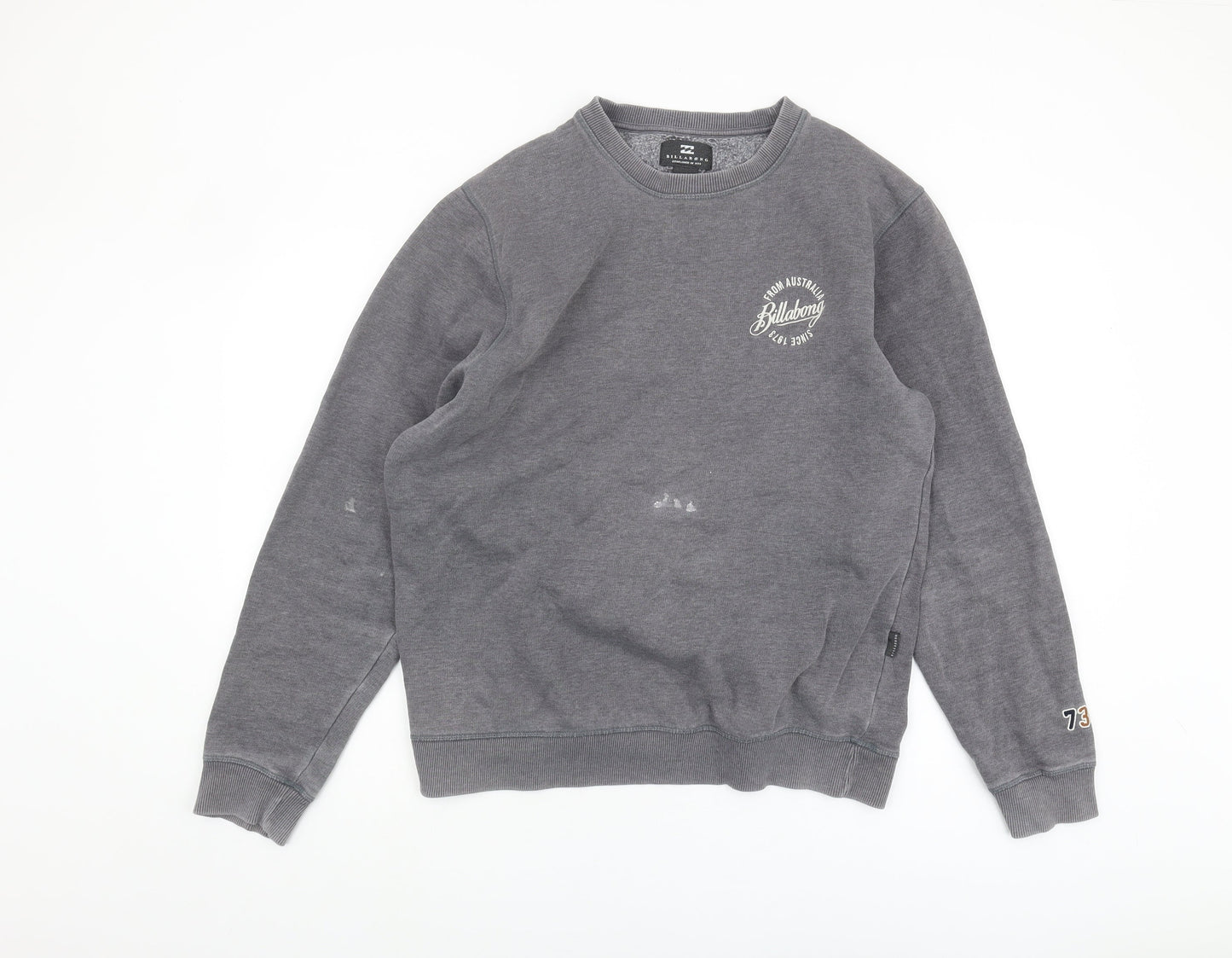 Billabong Men's Grey Logo Pullover Sweatshirt M