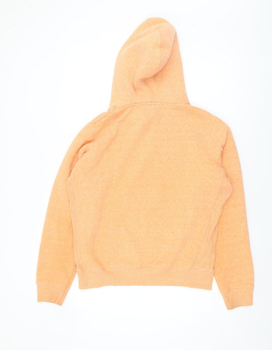 Womens UK 14 Regular Weird Fish Orange Pullover Hoodie