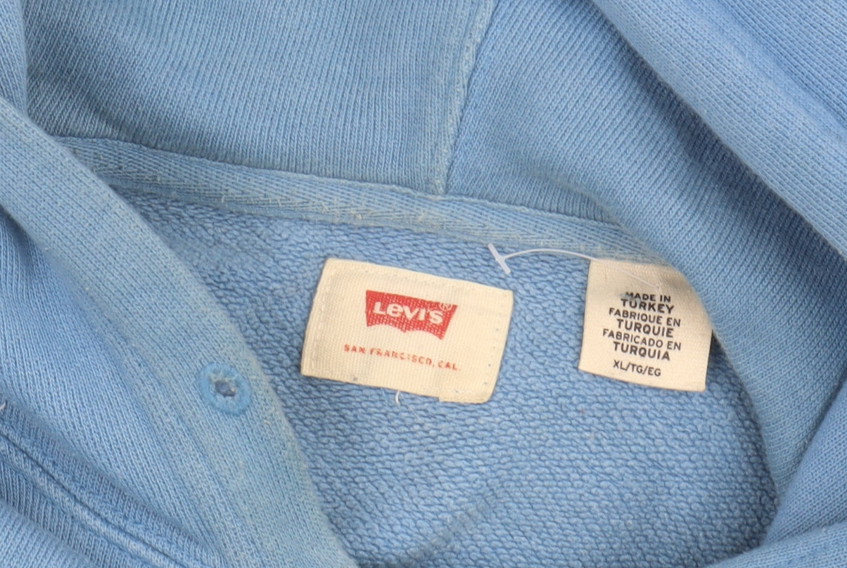 Levi's Men's Blue XL Pullover Hoodie with Logo