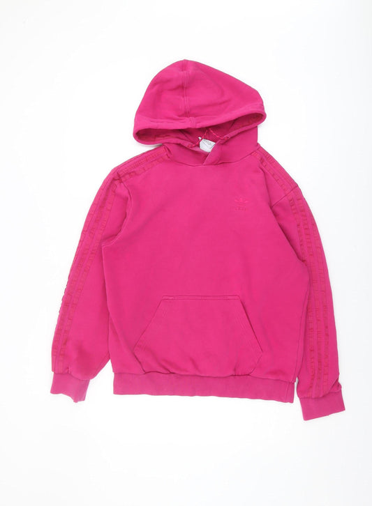 Womens UK XS Regular adidas Pink Pullover Hoodie