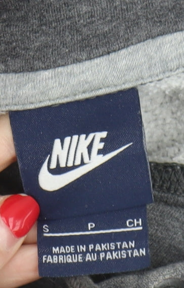 Nike Men's Grey Pullover Hoodie S Logo Accent