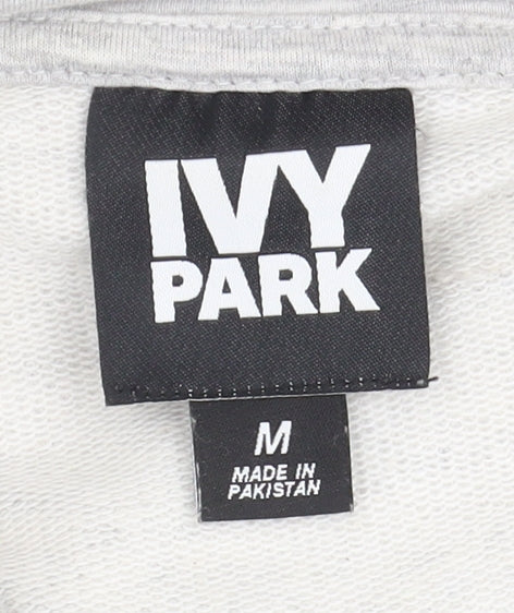 Brand and care label for Ivy Park Men's Grey Pullover Hoodie M