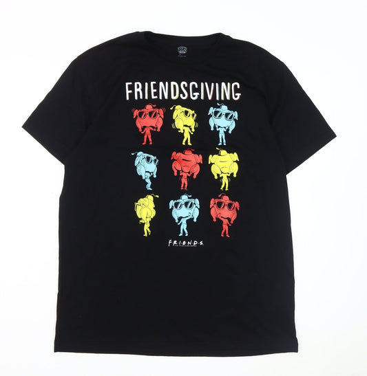 Friends Black XL T-Shirt for Men - Fun Graphic Print