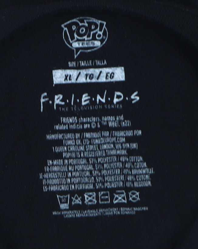 Friends Black XL T-Shirt for Men - Fun Graphic Print