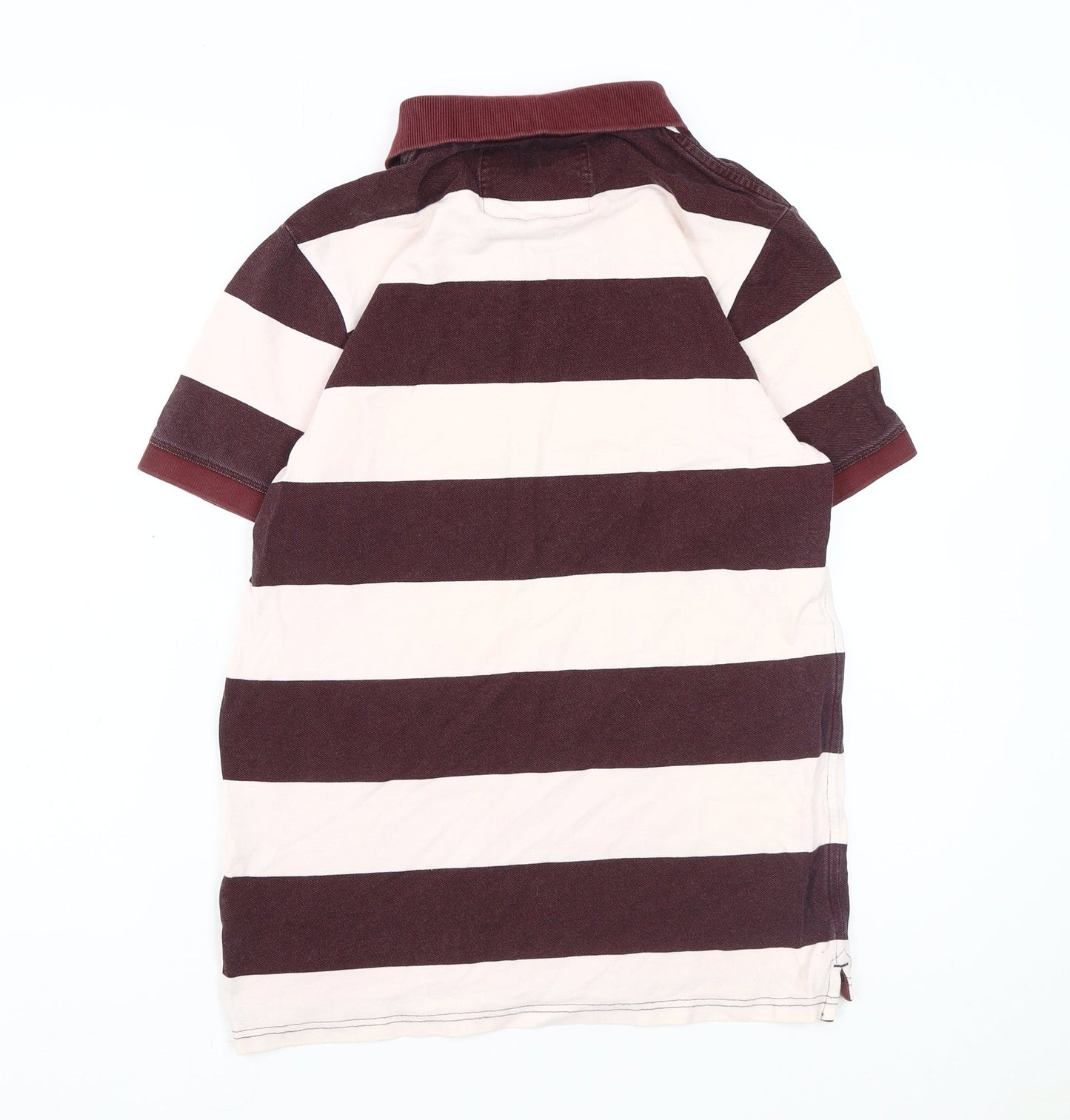 Jack Wills Men's Striped Polo Shirt Brown Small