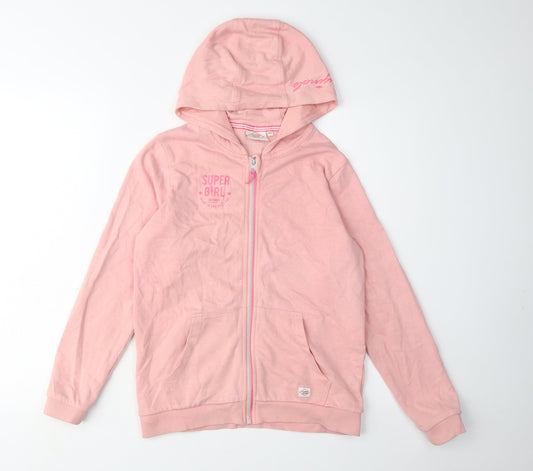Additional front view of Lee Cooper girls’ pink full zip hoodie -, size 24