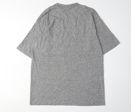 Champion Men's Grey Medium Crew Neck T-Shirt, Logo Accent