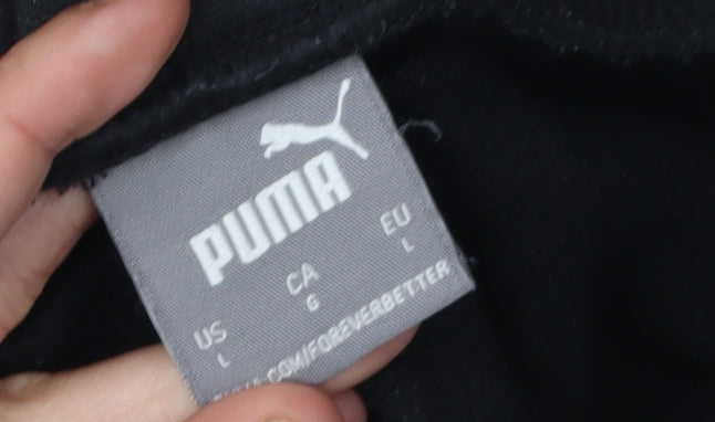 Puma Men's Black Joggers, Size L, Casual Comfort