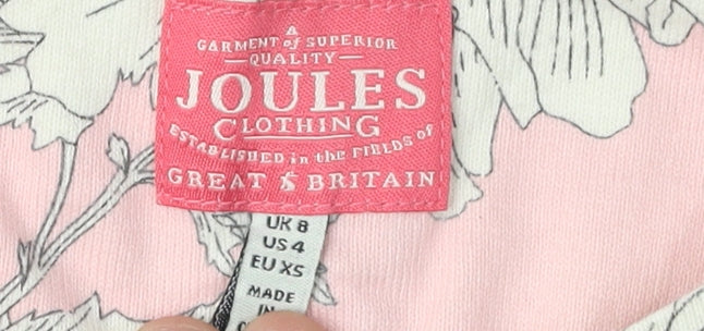 Joules Women's Pink Floral T-Shirt XS