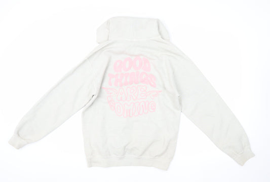 Girl Knows All Women's White XS Pullover Hoodie