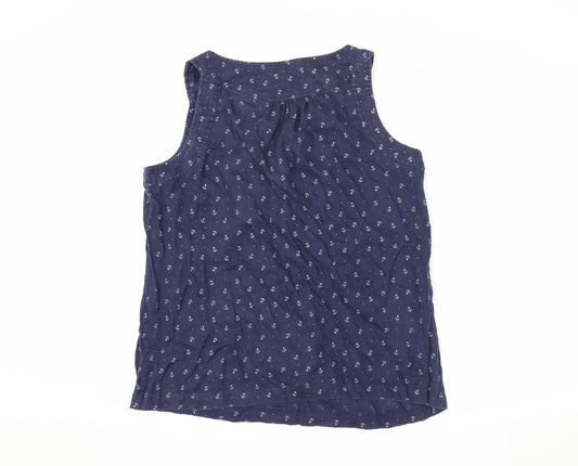 Womens UK Size L kew 159 Blue Cotton Tank